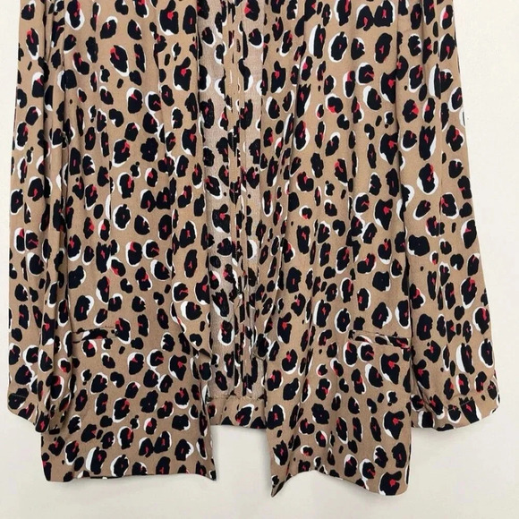 Chaus New York Womens Medium Leopard Open Blazer Jacket - Picture 3 of 12
